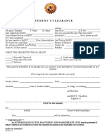 Student Clearance Form