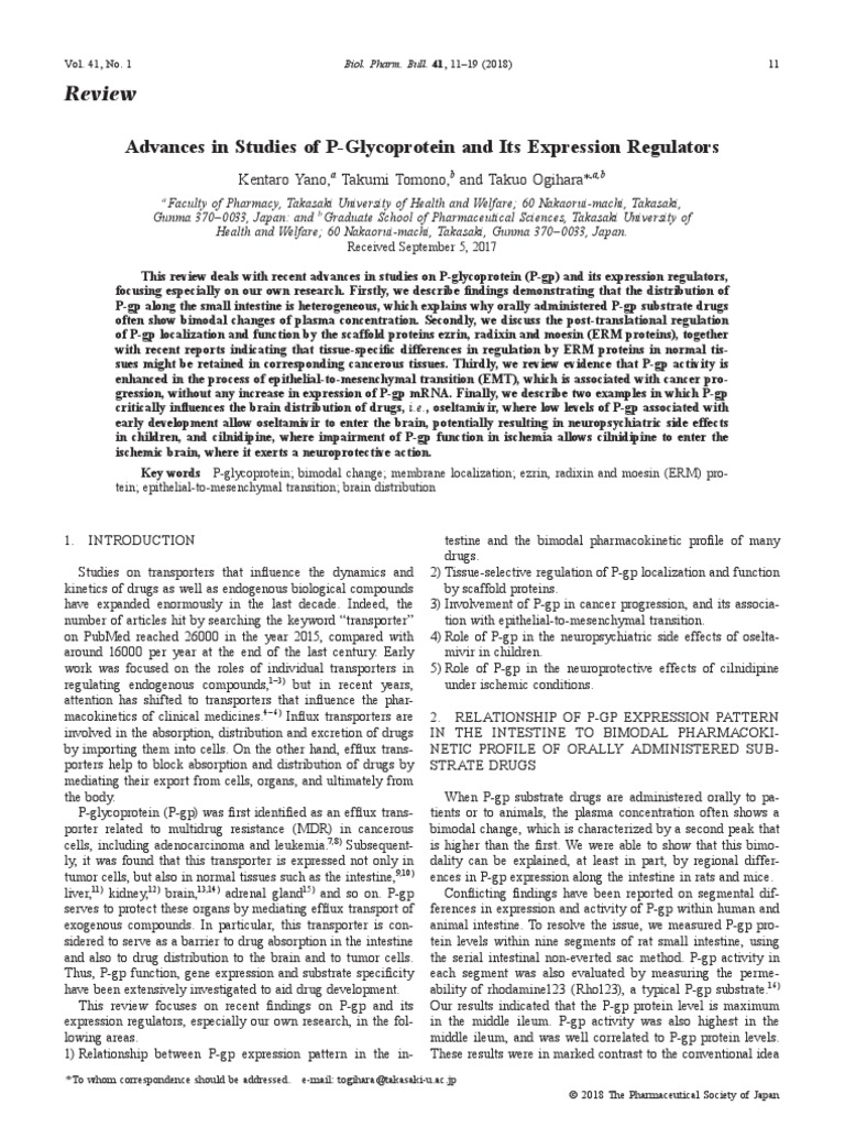 Advances in Studies of P Glycoprotein and Its Expression Regulators ...