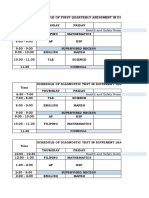 Quarterly Assessment Schedule