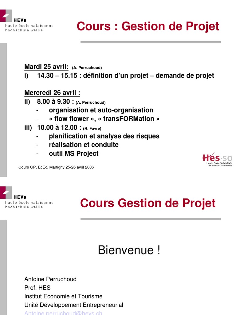 Cours de Gestion de Projet | PDF | Gestion de projet | Planification