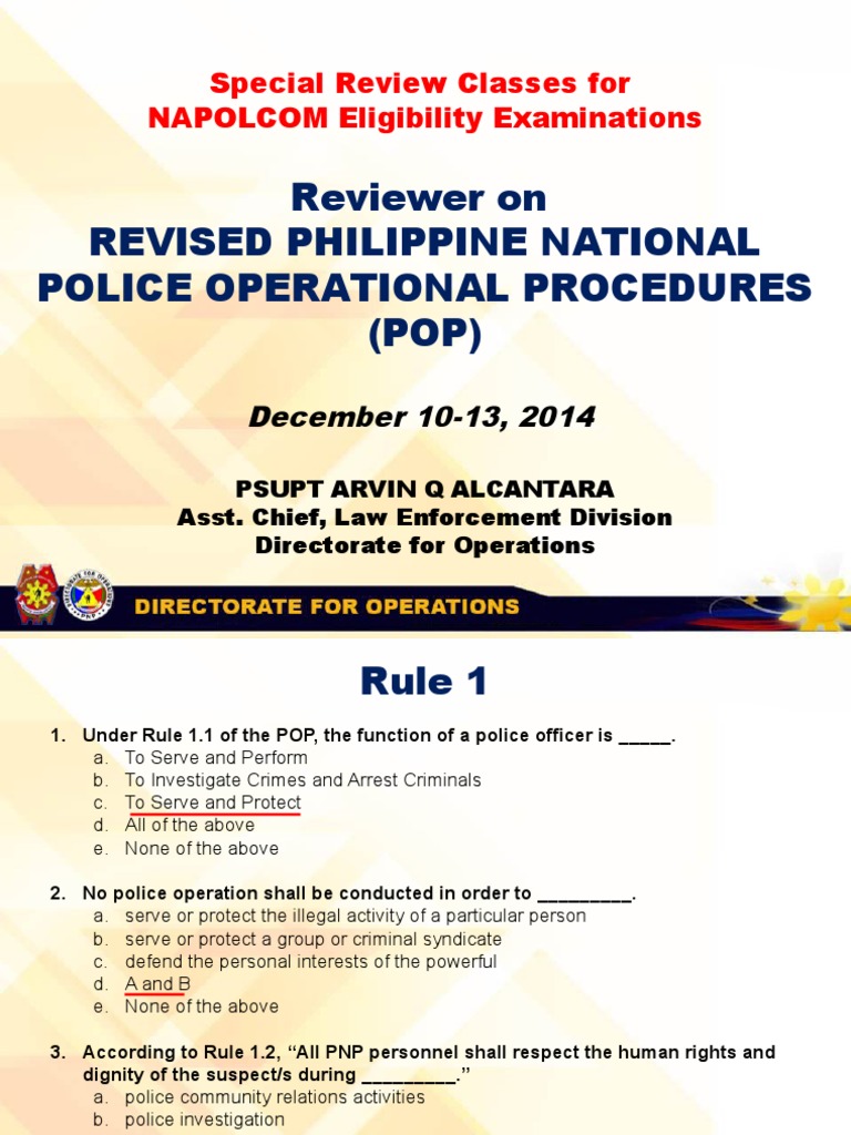 Reviewer On POP | PDF | Search Warrant | Police