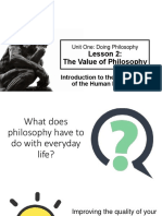 Unit 1 Lesson 2 The Value of Philosophy and Philosophical Reflection