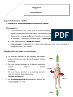 Ficha Informativa Nº 1 - Níveis Estruturais Do Corpo Humano Alimentação Saudável 9º Ano - PRF Manuela Castro
