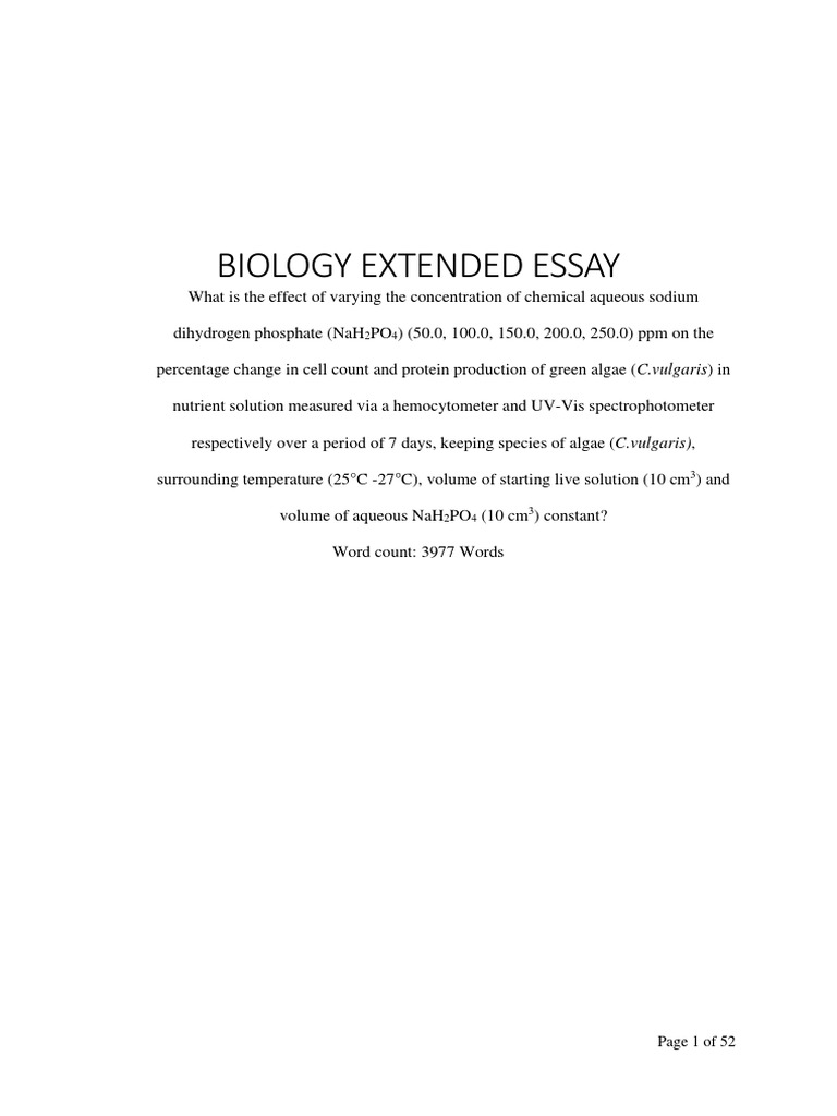 biology extended essay