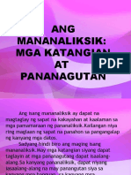 Katangian NG Mananaliksik