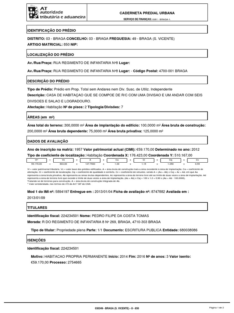 Caderneta Predial | PDF | Governo