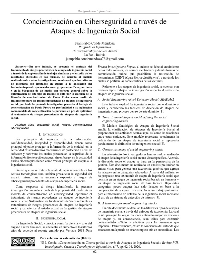 Concientización En Ciberseguridad A Través De Ataques De Ingeniería