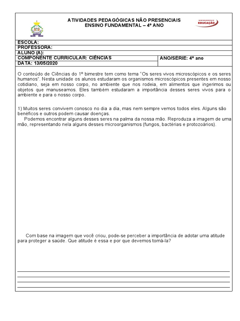 A importância da higiene e dos microrganismos para a saúde: atividades ...