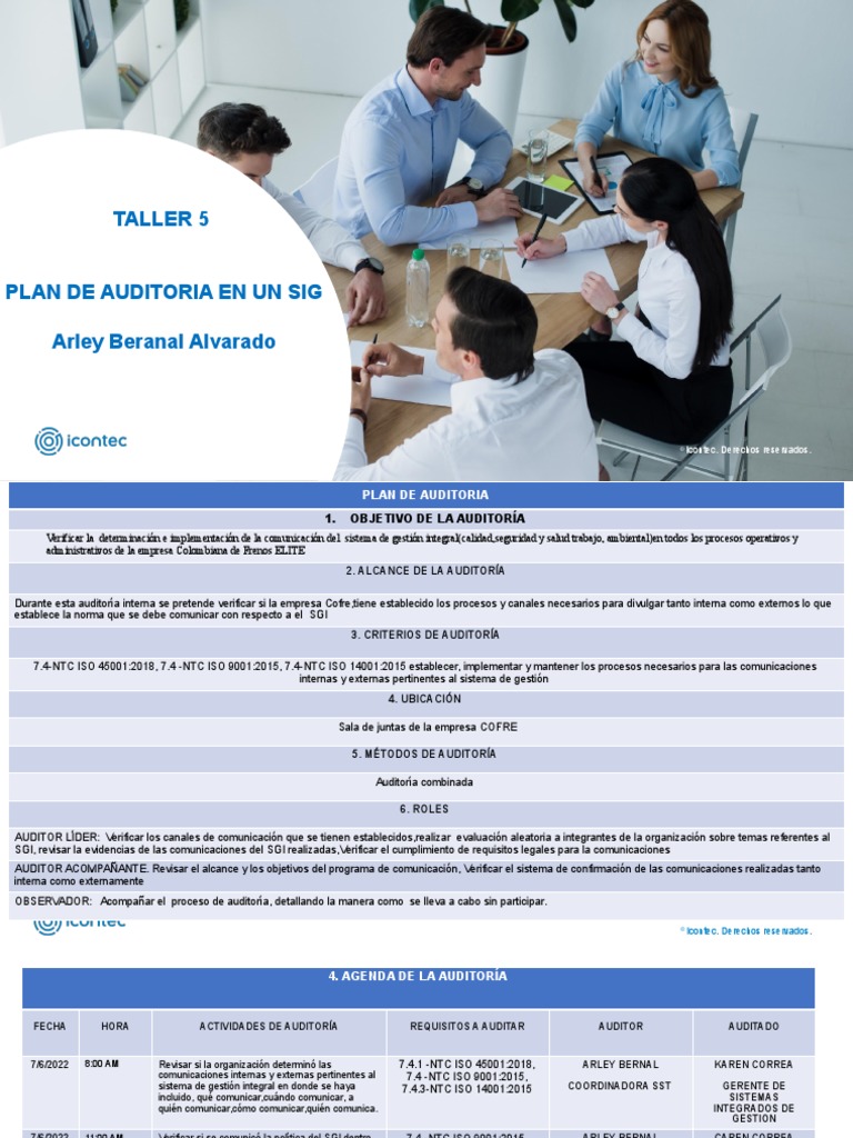 ACTIVIDAD 5. Plan de Auditoria en Un SGI | PDF | Auditoría | Business