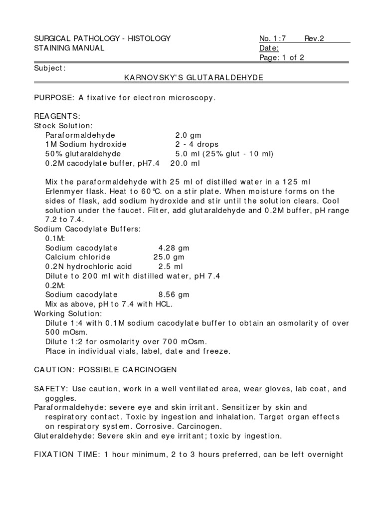 Karnovsky's Fixative PDF Fixation (Histology) Sodium Hydroxide