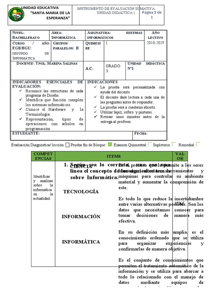 Segundo de Informatica Grado 3 | PDF | Hardware de la computadora ...