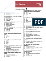 A Guide To Food Hygiene Quiz Sheet 1
