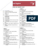 A Guide To Food Hygiene Quiz Answer Sheet