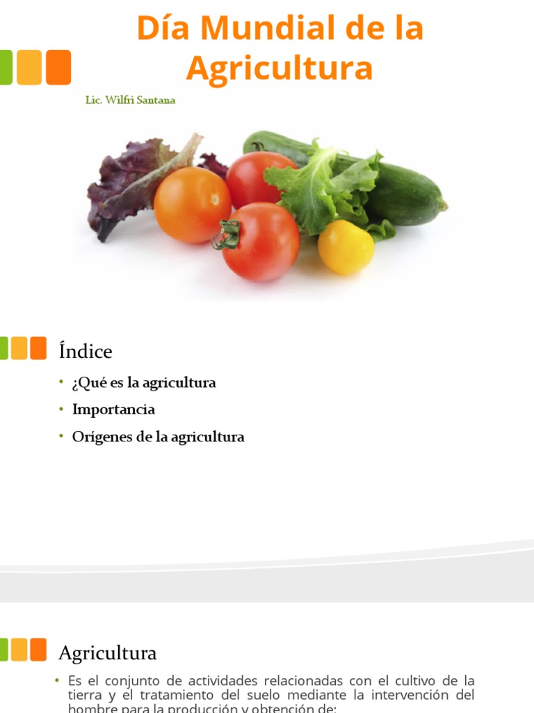 Día Mundial de La Agricultura | PDF | Agricultura | Comida y bebida