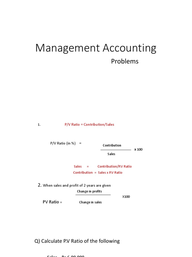 Management Accounting Problems | PDF | Income Statement | Economies