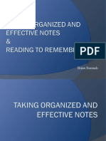 Note Taking and Reading To Remember-Management Presenation