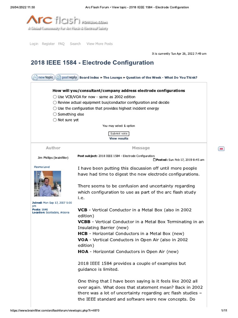 Arc Flash Forum - View Topic - 2018 IEEE 1584 - Electrode Configuration ...