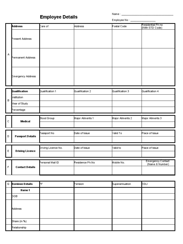 Employee Information and Nominee Details | PDF | Law