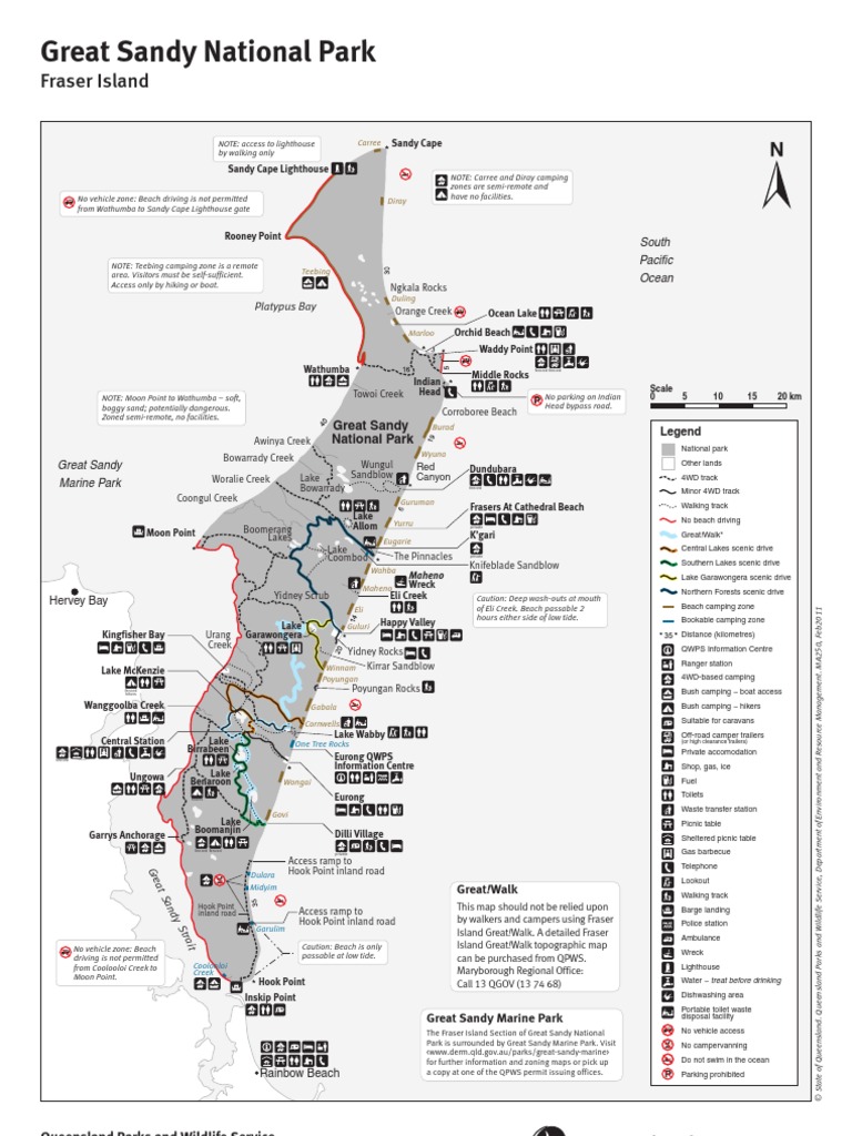 Fraser Island Map Camping Zones Fraser Island Map | Pdf | Nature | Transport