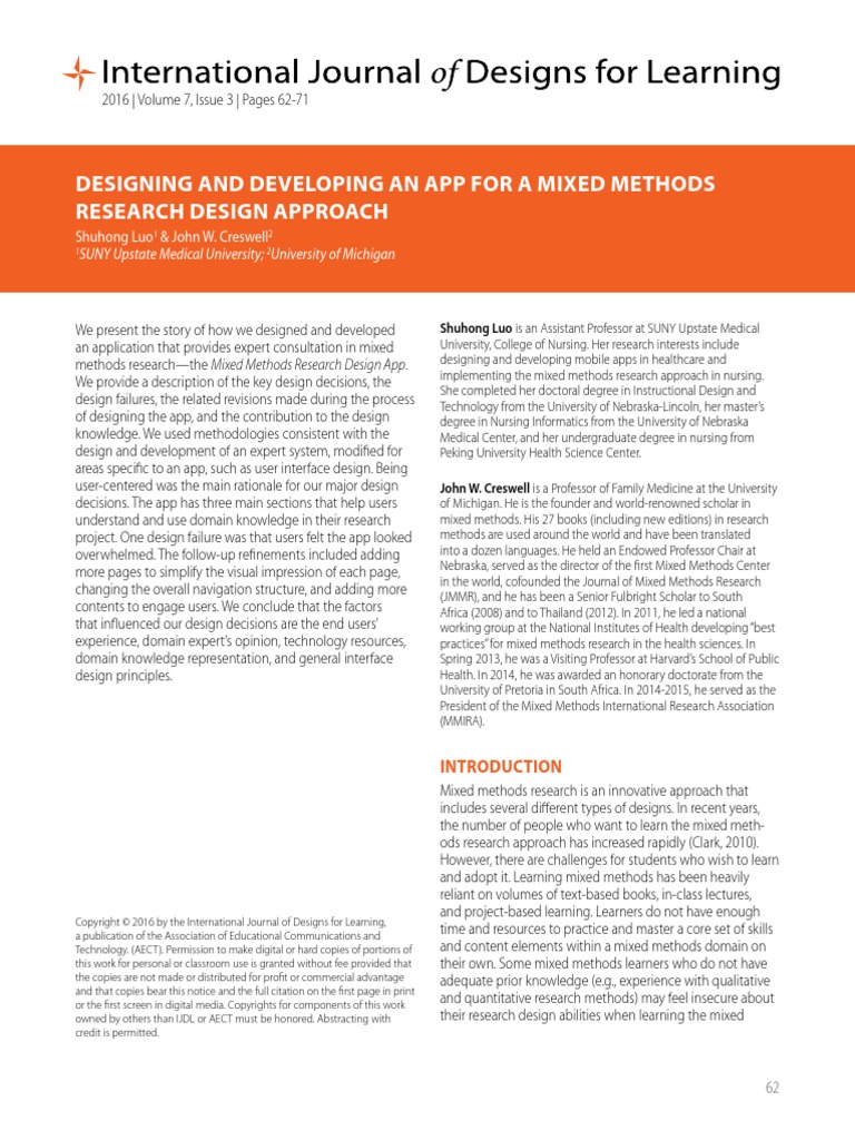 Designing and Developing An App For A Mixed Methods Research Design ...
