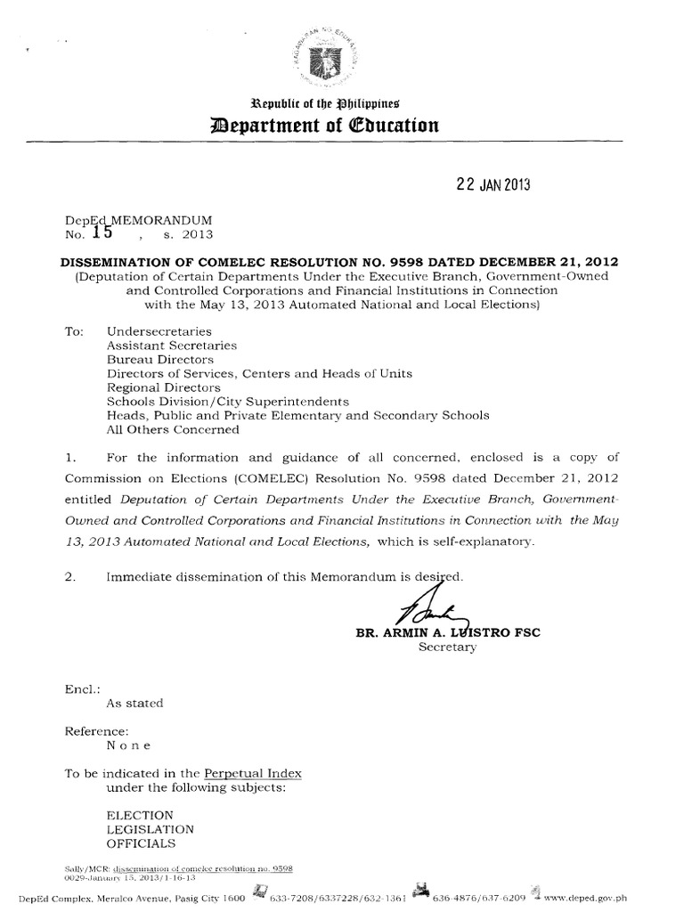 DM No. 15, S. 2013 | PDF
