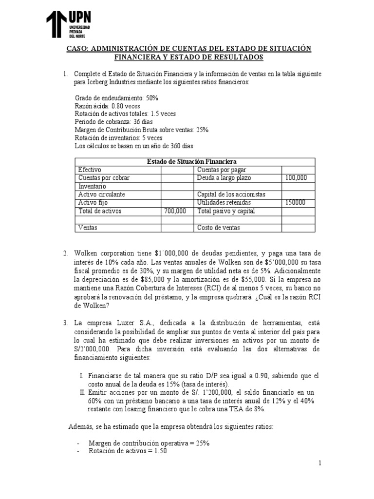 Análisis Financiero y Ratios de Empresas | PDF | Estado de resultados ...
