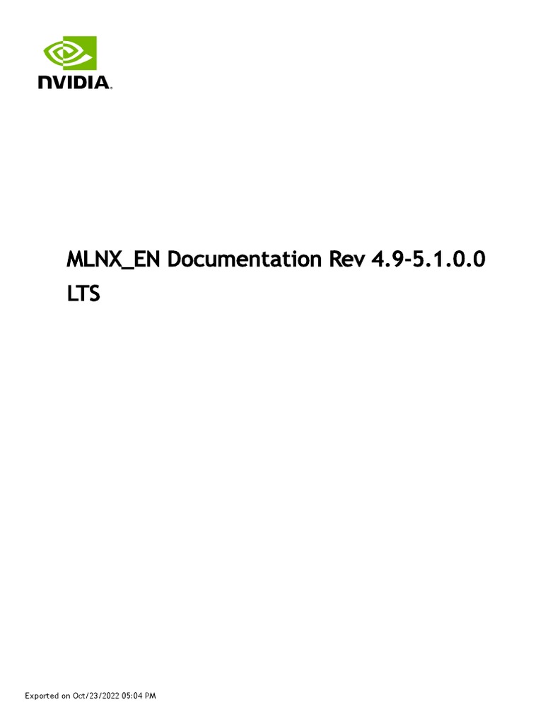 MLNX - EN Documentation Rev 4.9-5.1.0.0 LTS - 10!23!2022 | PDF ...