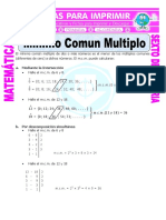 Ejercicios de Minimo Comun Multiplo para Quinto de Primaria