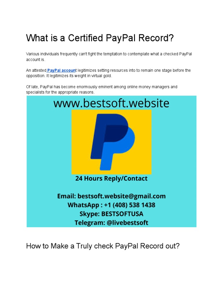 Buy Verified PayPal Accounts Guide | PDF | Pay Pal