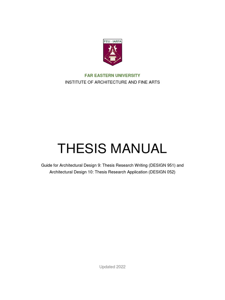 IARFA - Architecture Thesis Manual 2022 - Updated - 1 | PDF | Thesis ...