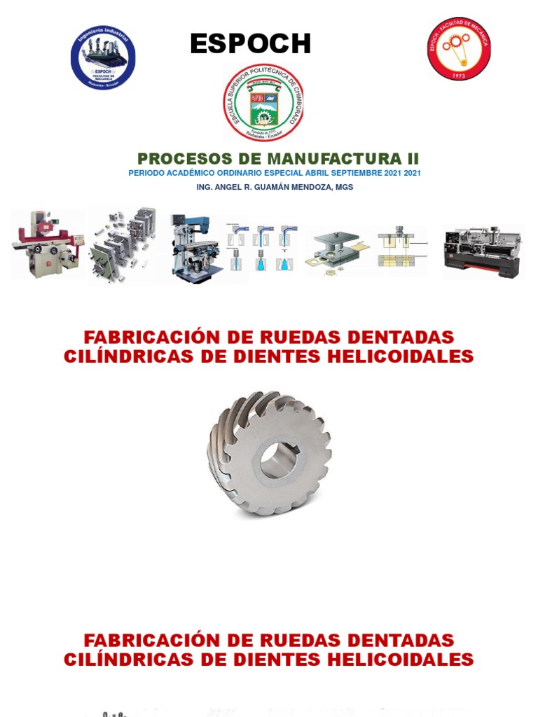 Fresado Helicoidal Pdf Engranaje Máquinas