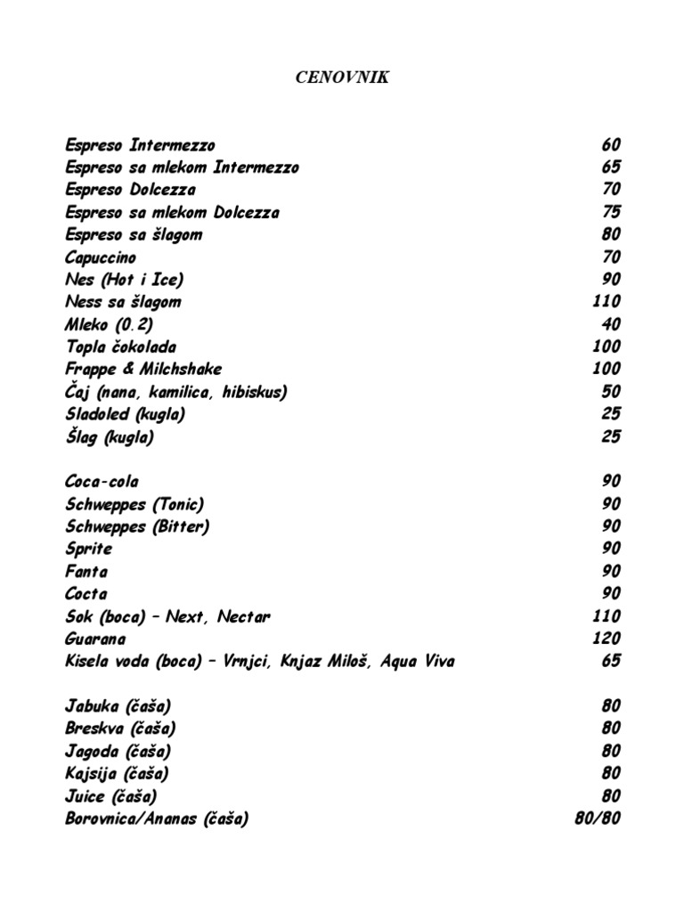Cenovnik Pica PDF