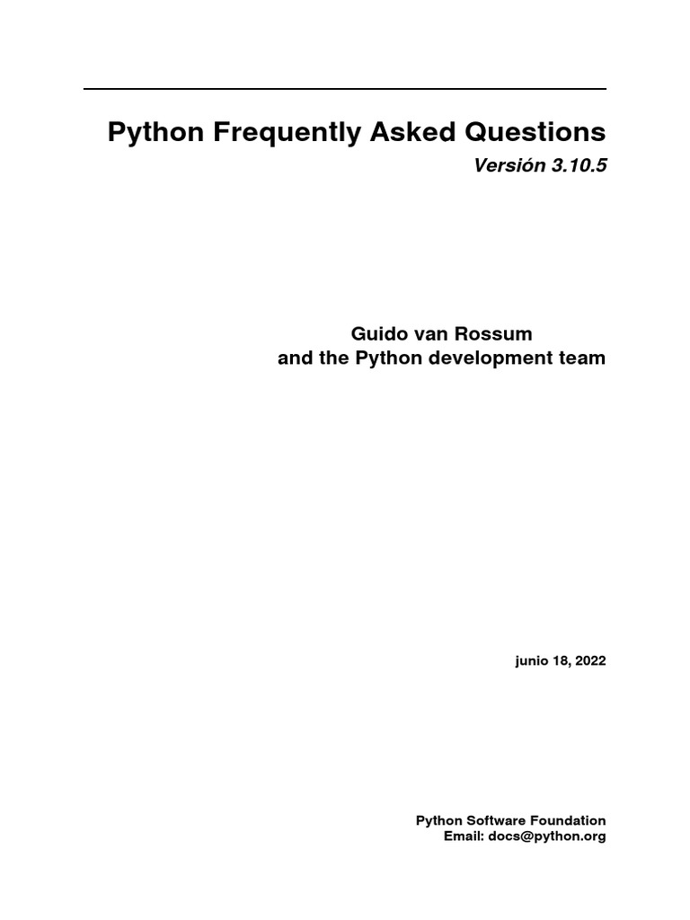 Python frequently asked questions guido van rossum and the python