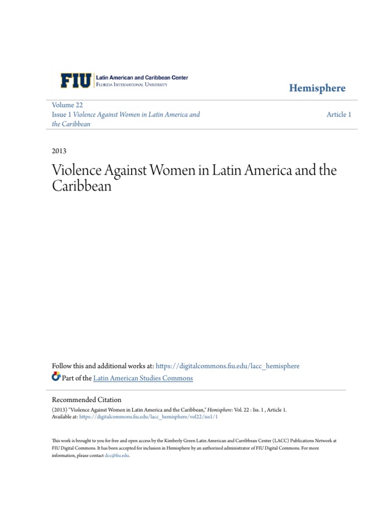 Violence Against Women in Latin America and The Caribbean | PDF ...