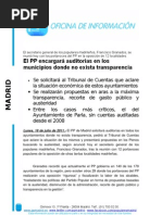 El PP encargará auditorías en los municipios donde no exista transparencia
