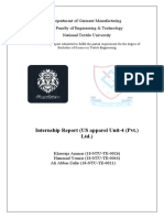 Intership Report of Us Apparel PVT - LTD
