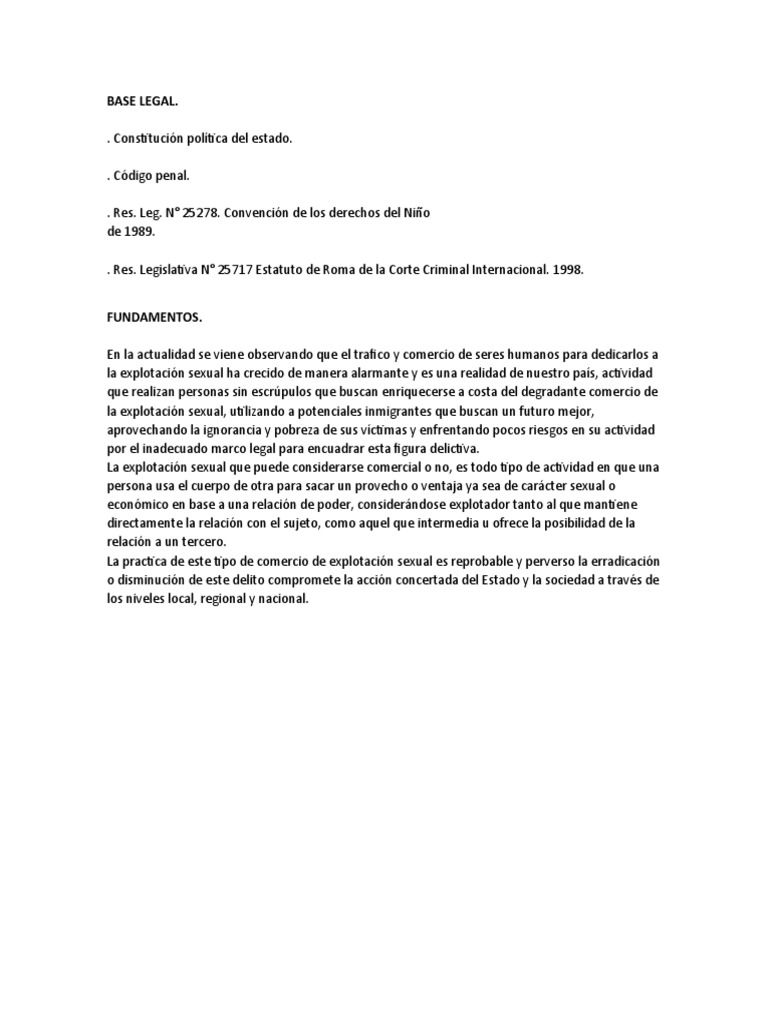 Explotación Sexual y Marco Legal Actual | PDF