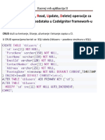 CRUD (Create, Read, Update, Delete) Operacije Za Rad Sa Bazom Podataka U Codelgniter Framework-U