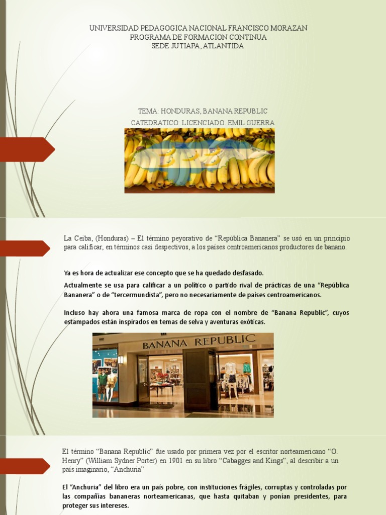 Diapositivas Honduras Banana Republic PDF Honduras