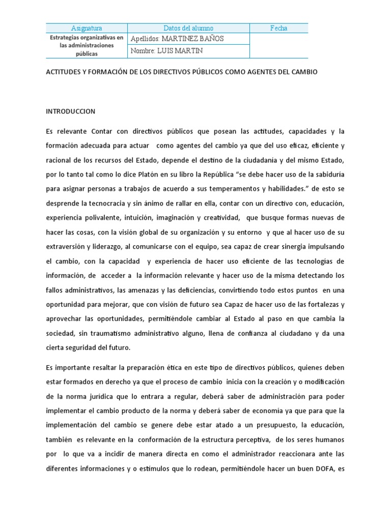 Directivos Públicos: Agentes de Cambio | PDF | Alimentos | Brasil