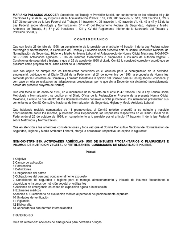 Nom 003 | PDF | Pesticida | Fertilizante