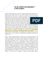 Como Hacerse Un Cuerpo Sin Organos. Deleuze y Guattari