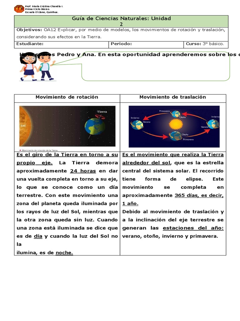 Movimientos de la Tierra para Niños | PDF | Tierra | Sistema solar