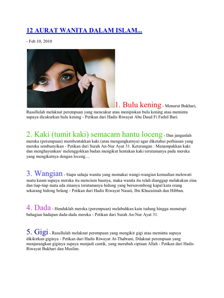12 Aurat Wanita Dalam Islam Pdf