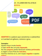 Morfossintaxe - Classes de palavras: Adjetivo