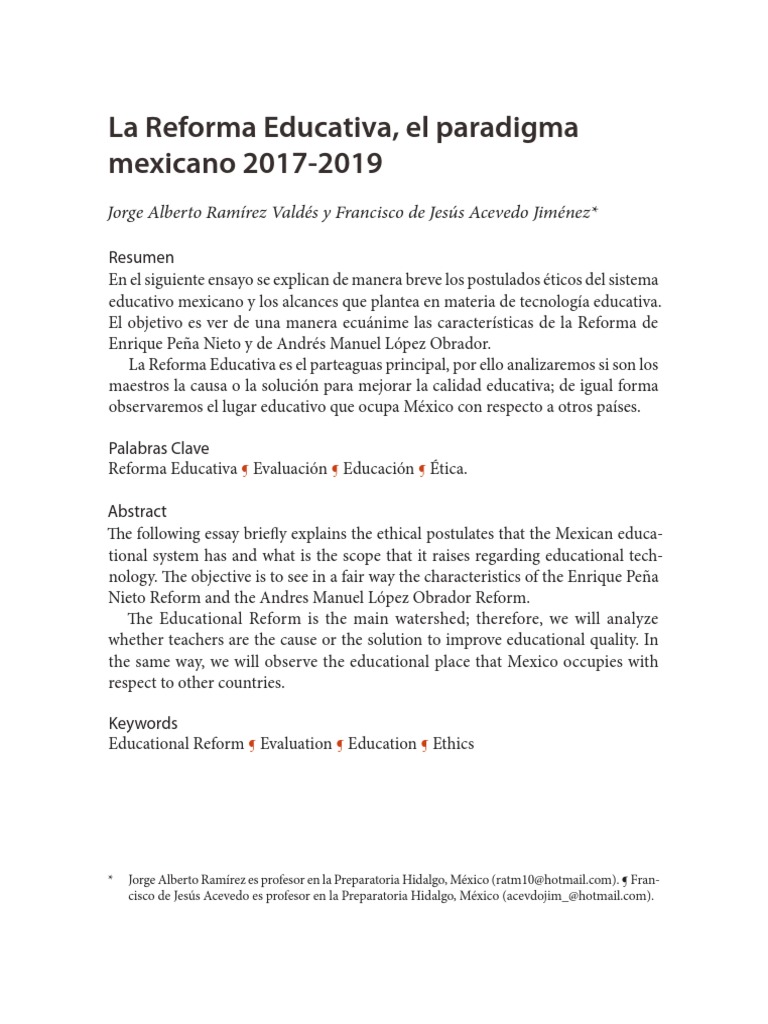 Análisis de la Reforma Educativa 2017-2019 | PDF | Plan de estudios ...