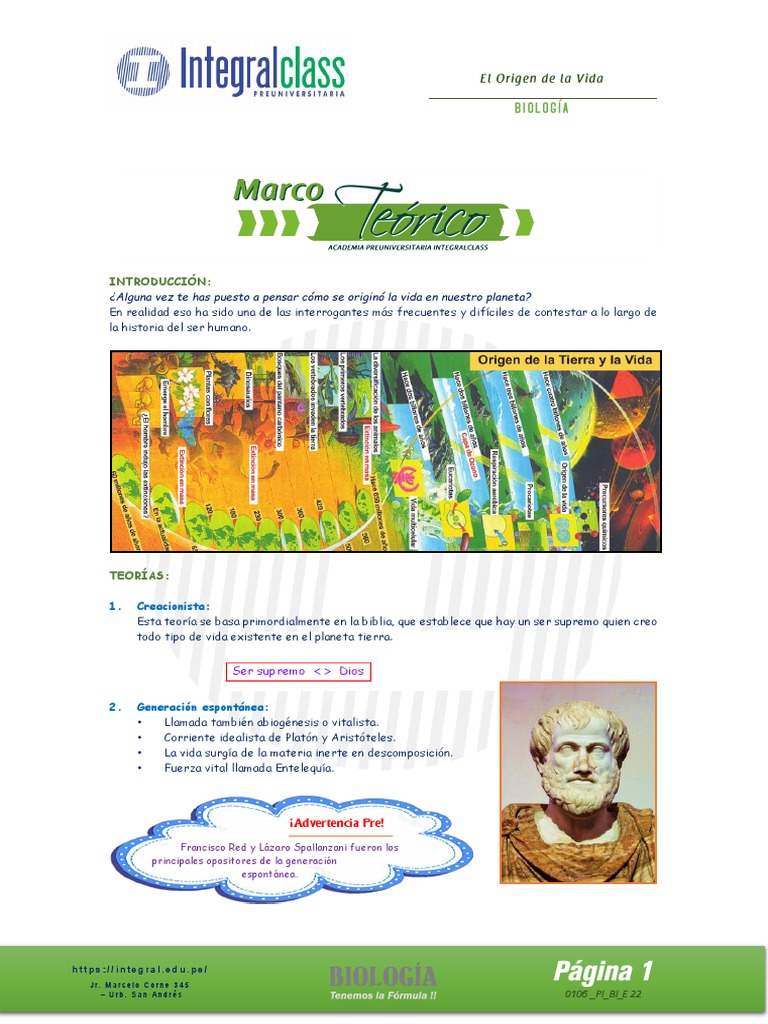 Lección 01 - El Origen de La Vida | Descargar gratis PDF | Abiogénesis ...