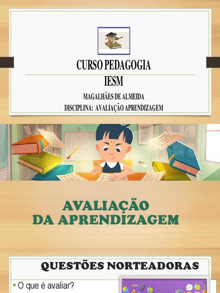 Tipos e Funções da Avaliação Escolar | PDF | Aprendizado | Conceitos ...