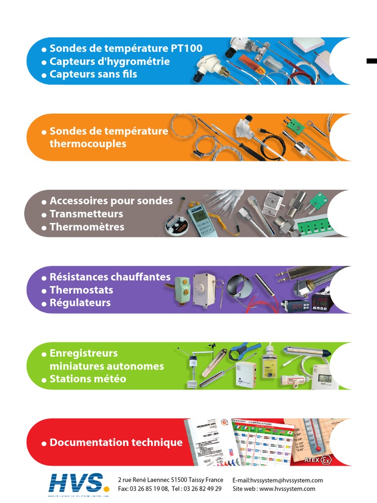 Sonde d'immersion / de pénétration extrêmement précise (Pt100)