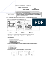 Evaluación Ciencias Fuerza 4 Basico